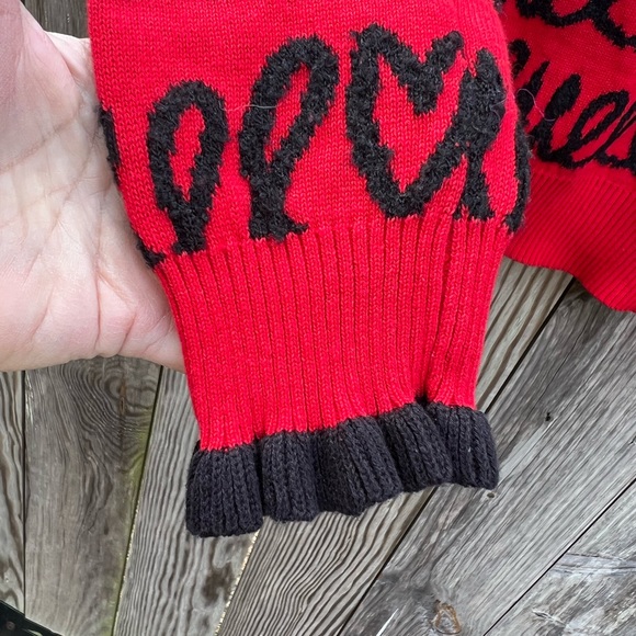 ELLE Scribble Heart Sangria Punch Sweater Women’s Small NWT NEW - Picture 4 of 10